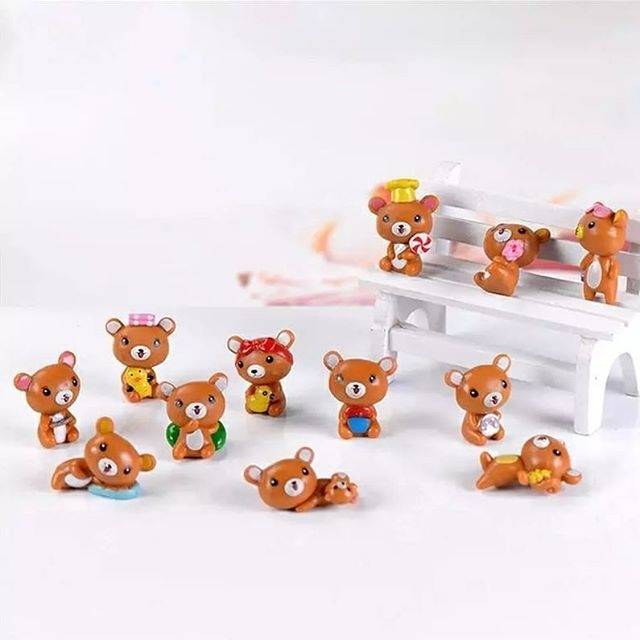 Miniature RILAKKUMA 12 Hiasan Kue Cake Topper Hiasan Terrarium Table Decor Rement Re-ment Orcara