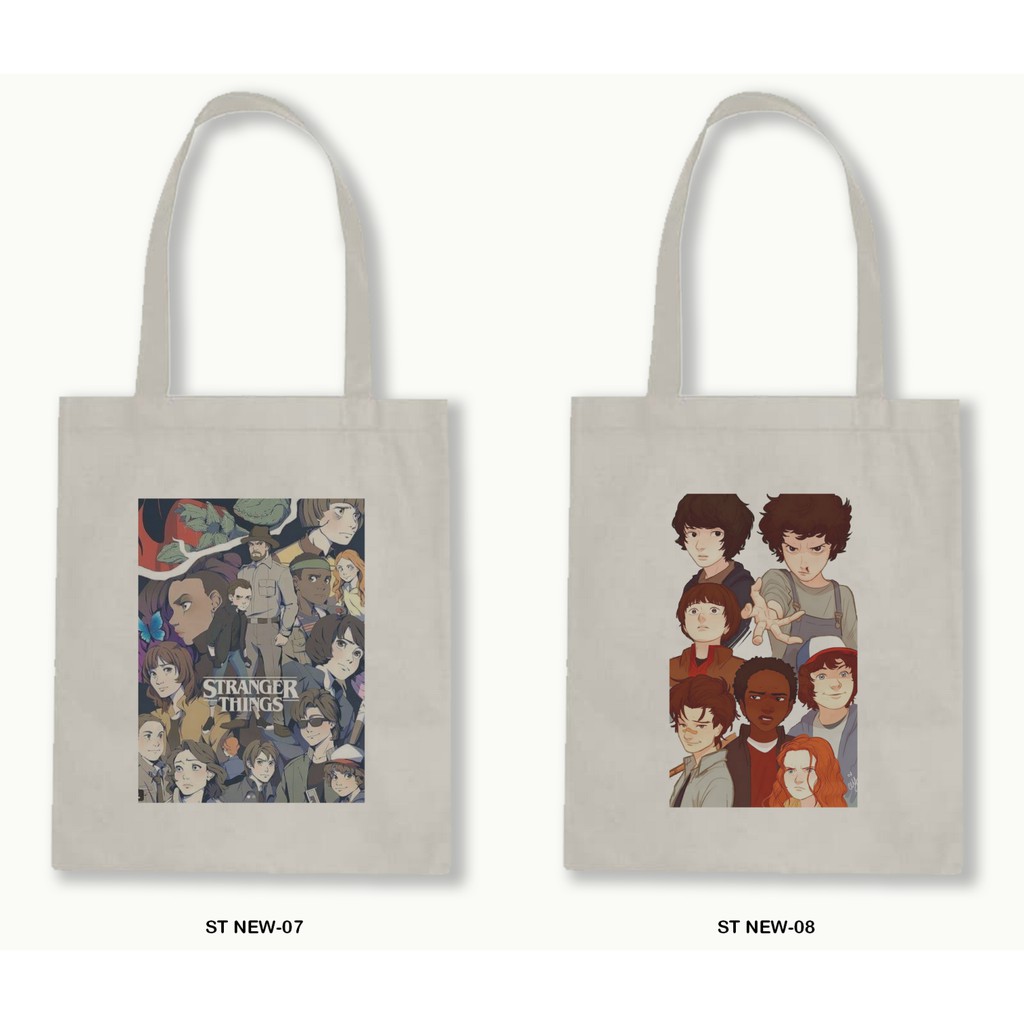 TOTE BAG BLACU 30X40 - STRANGER THINGS series.03
