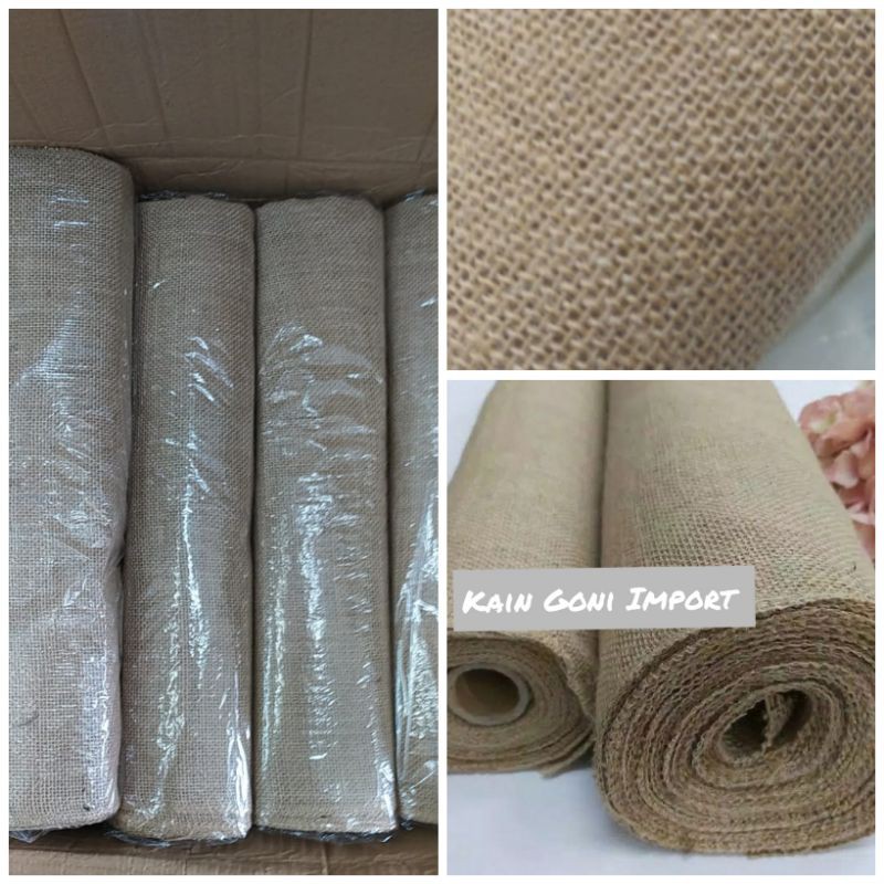 10 YARD - L48cm | KARUNG GONI  BURLAP KAIN GONI COKLAT | BAHAN MAHAR &amp; CRAFT