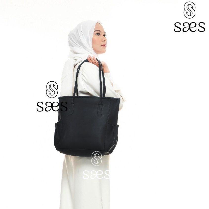 Tas Tote Kulit Totebag Wanita Cewek Simple tote kulit Hitam saes Murah VINCA saes store 004