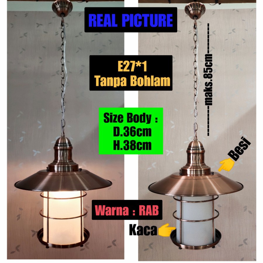 Lampu Gantung Dekorasi Teras model Petromax size Besar