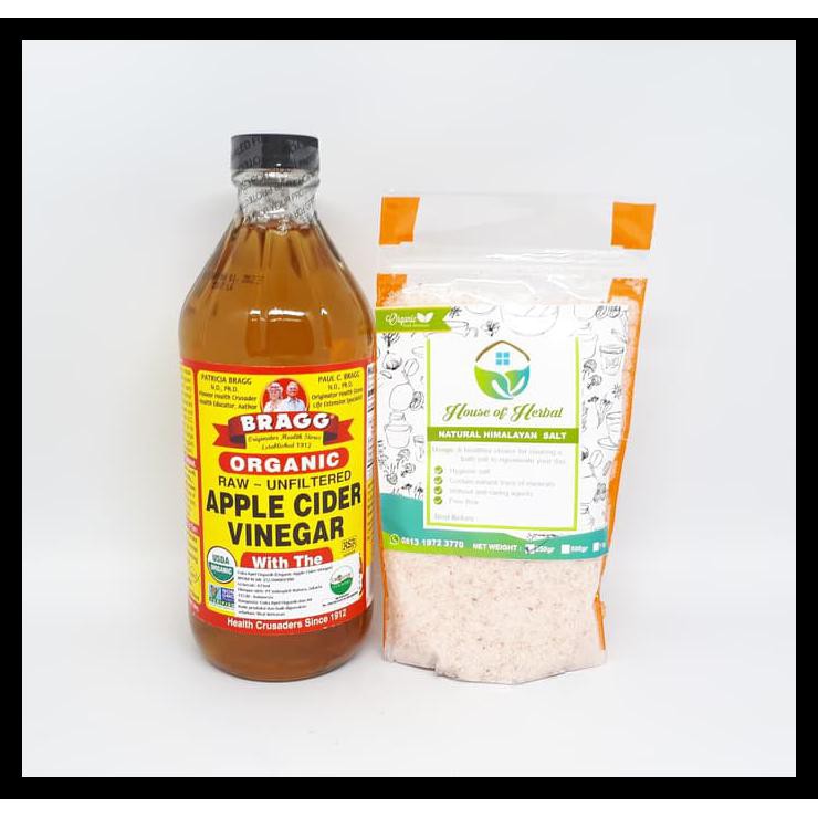 

Hot Sale Paket Hemat Bragg Apple Cider Vinegar 473 Ml + Himalayan Salt 250 Gr