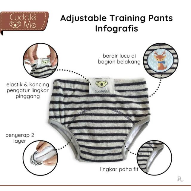 Cuddle Me Adjustable Training Pants Bayi Celana Tatur Belajar Pipis Balita Toilet Potty Training