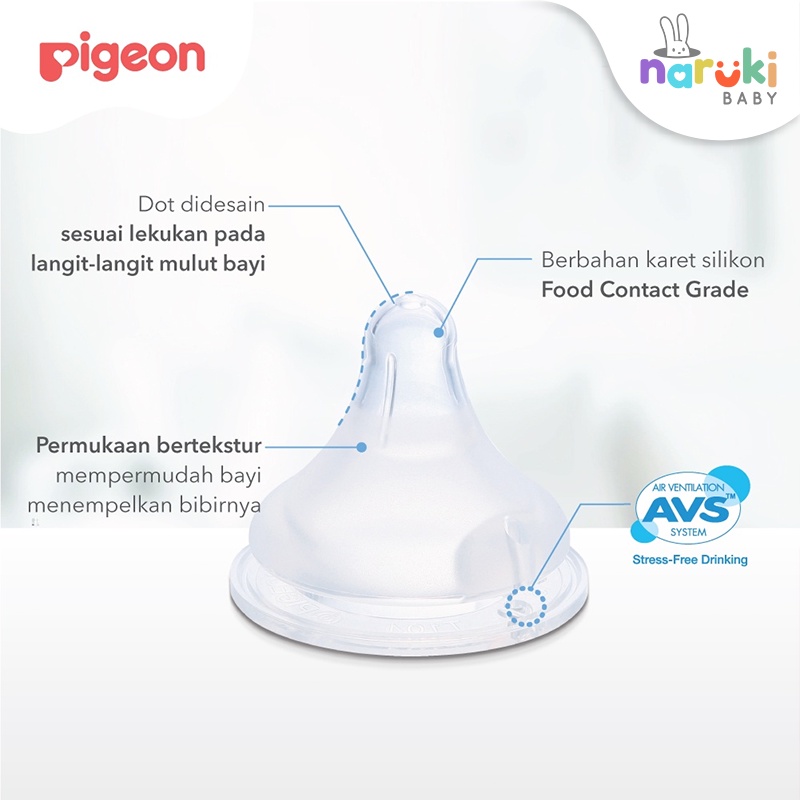 Pigeon Dot Nipple Peristaltic Plus Wide Neck Size LLL isi 1 pcs