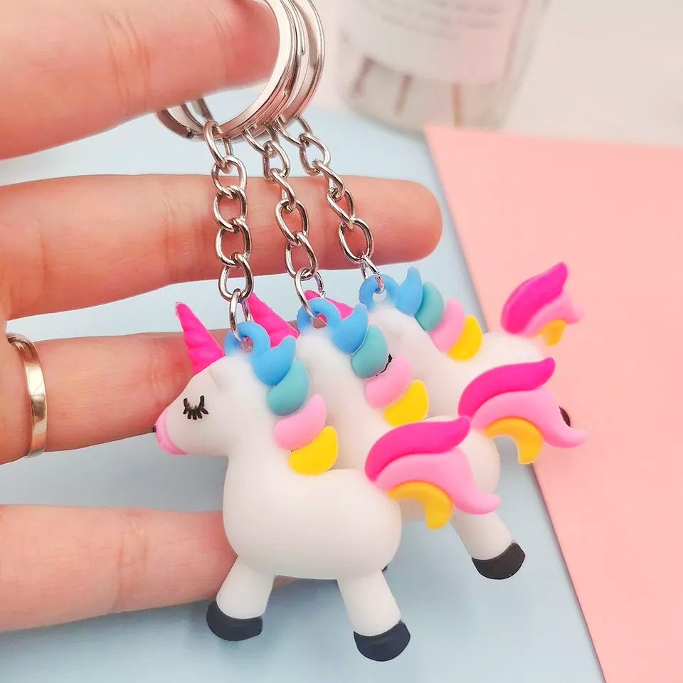 GANTUNGAN KUNCI UNICORN RAINBOW // Ganci Karakter Unicorn Rainbow Pelangi Unik Lucu | Gantungan tas | Bag Charm | Souvenir Murah | Keychain | COD