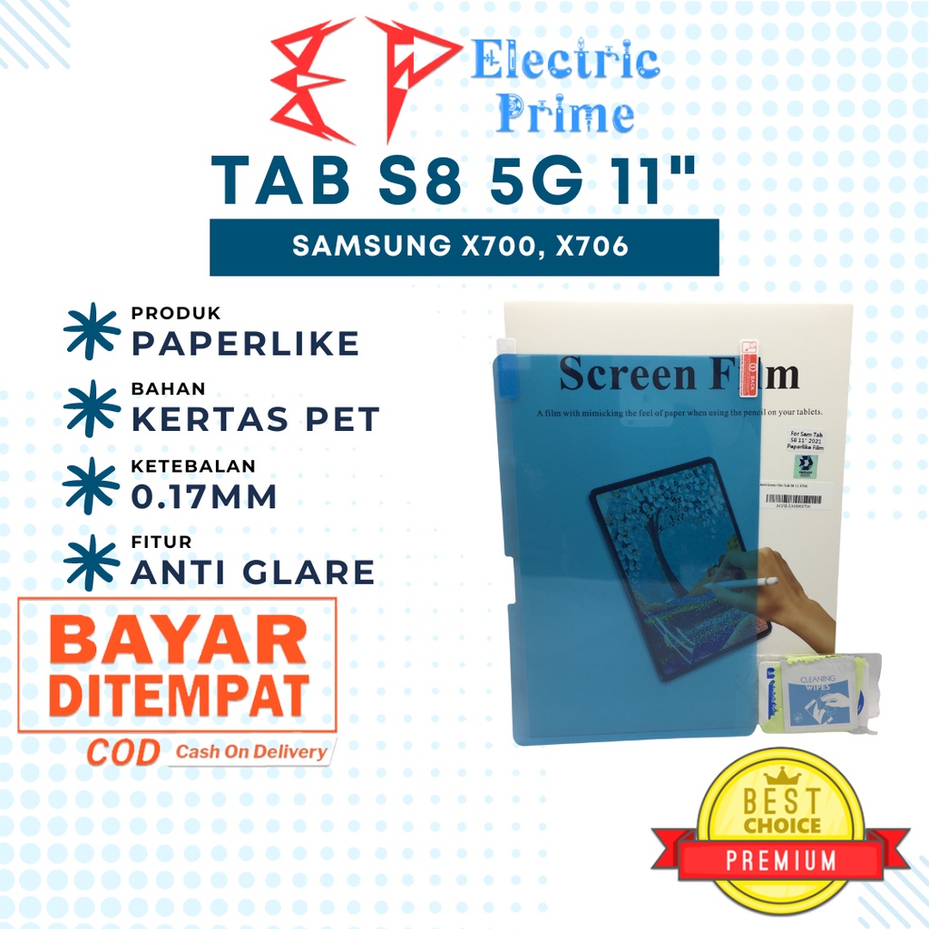 Anti Gores Film Samsung Galaxy Tab S8 11 2022 X700 X706 TRIPLEDI Paperlike Screen Protector Anti Glare