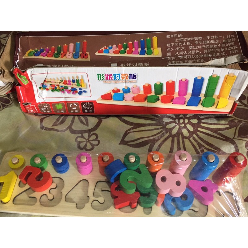 Mainan berhitung kayu warna