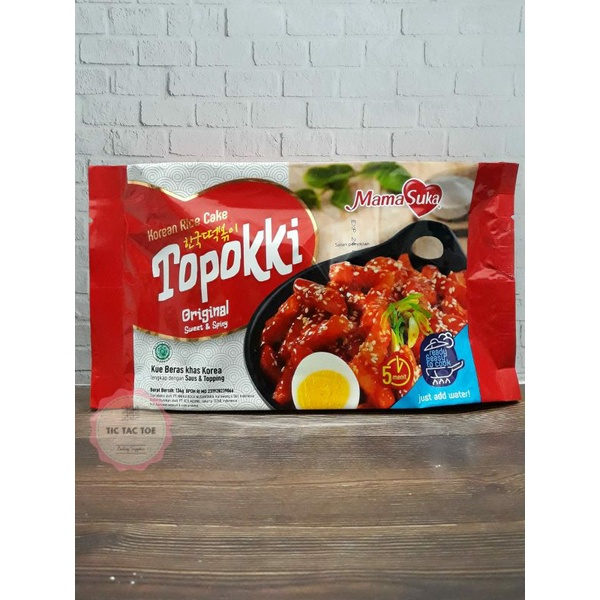 Korean Rice Cake With Topokki 134gr/Kue Beras Khas Korean Saus Dan Topping/Kue Beras Khas Korea/Topokki/Korean Rice Cake With Topokki/Kue Beras Korea/Topokki Original Sweet &amp; Spicy