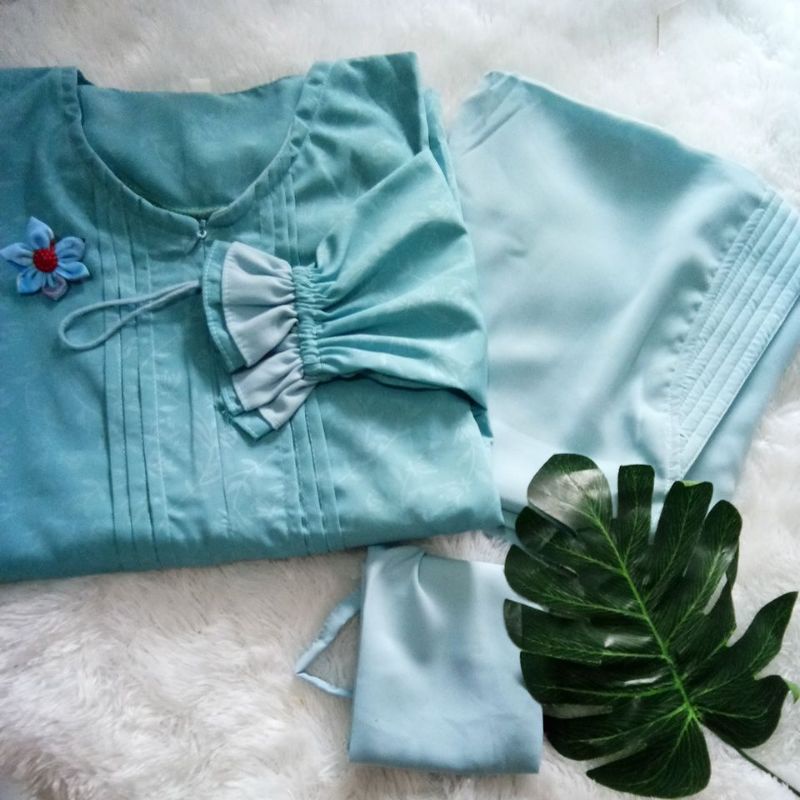 GAMIS SET CADAR / GAMIS SYARI /GAMIS SUNNAH SET EMBOS WOLFIS LENGAN KARET TANPA TALI  FREE CADAR DAN CADAR BISA COD-Wardah tanpa tali