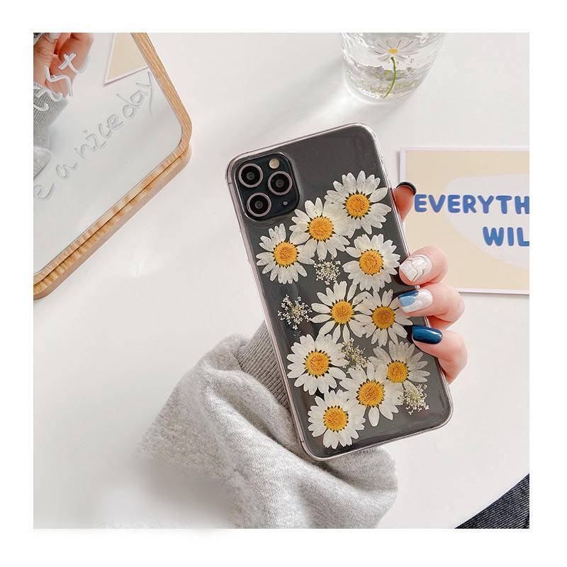 Soft Case Motif Bunga Daisy Warna Kuning Untuk iPhone 13 12 11 Pro MAX Mini X XS MAX XR SE 2022 2020 7 8 Plus