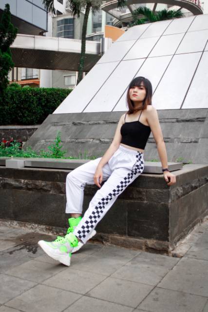 Trackpants White checkerboard