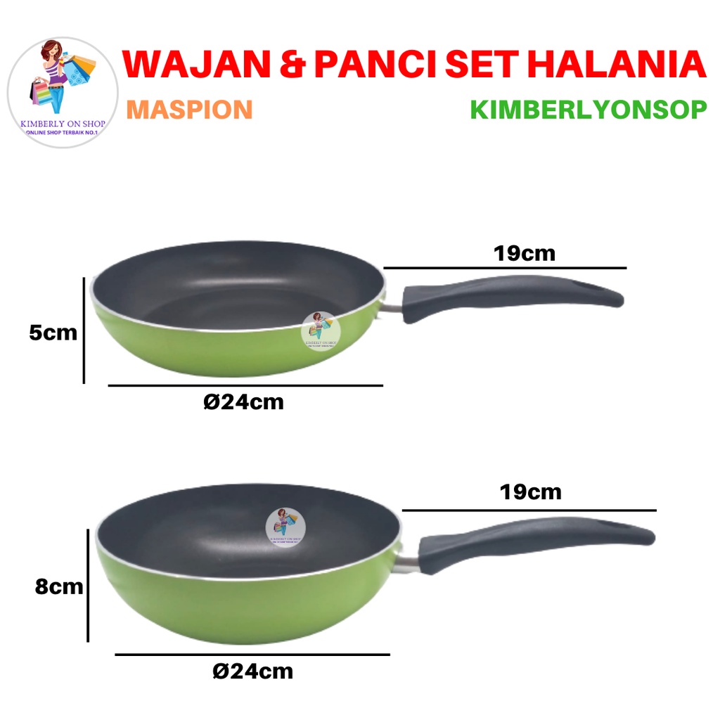 Panci Halania 7 pcs Set Fry Pan Saucepan Dutch Oven Wajan Maxim