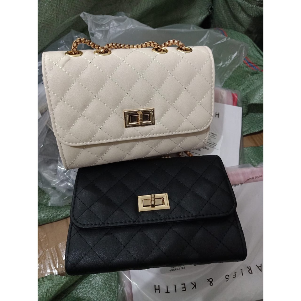 [TANG&amp;YENNY]  TAS WANITA SELEMPANG TAS IMPORT TAS PESTA TALI RANTAI GOLD#958