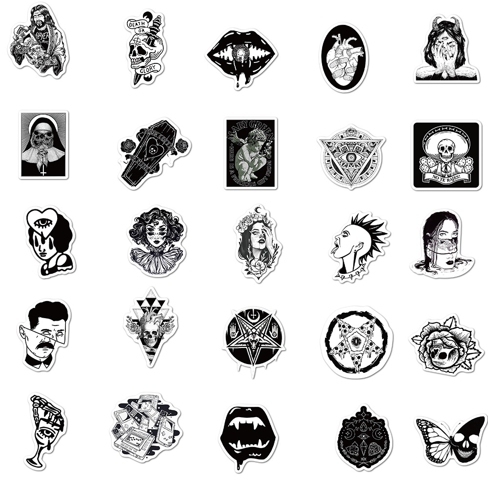 100 Godzilla style Gothic graffiti stickers for mobile phone case skateboard luggage waterproof stickers