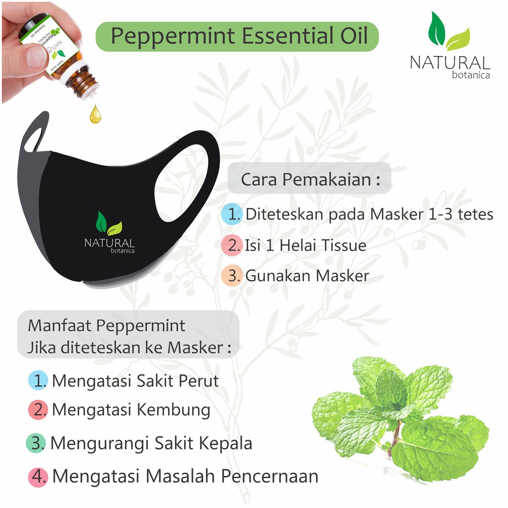 Natural Botanica Peppermint Essential Oil Pure Minyak Esensial Atsiri AromaTerapi Diffuser Humidifier