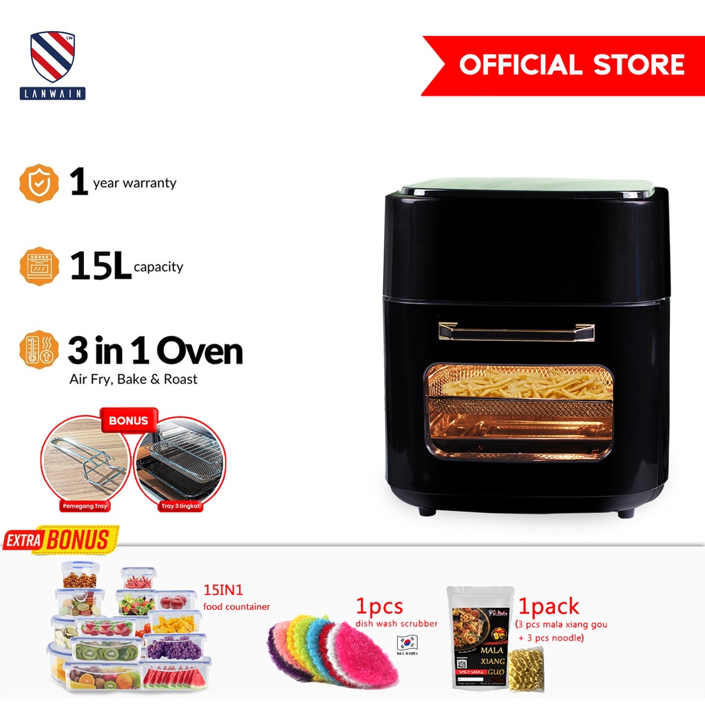 Lanwain Air Fryer Oven 3in1 | Air Oven Touchscreen