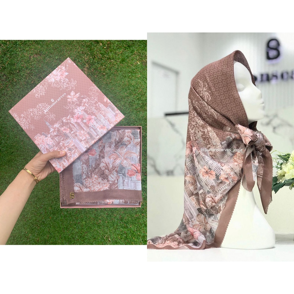 buttonscarves malaya preloved brown
