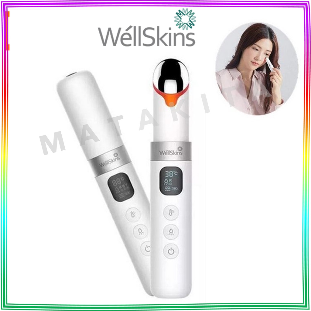 Pijat Mata Bibir Keriput Wajah WELLSKINS Warm Colored Light Massage Beauty Eye Anti Aging