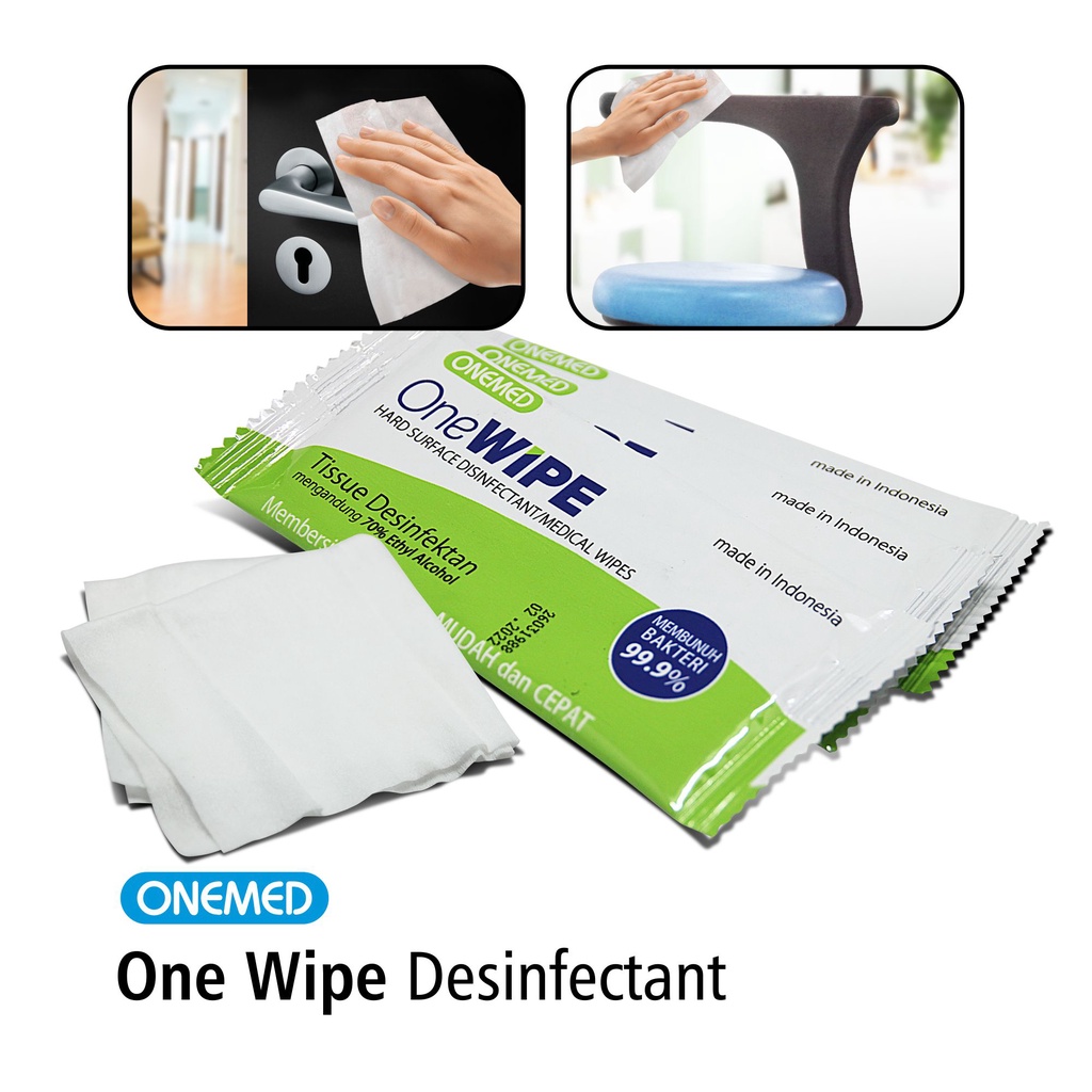 TERLARIS One Wipe Box isi 50 pcs Tissue Desinfektan onemed