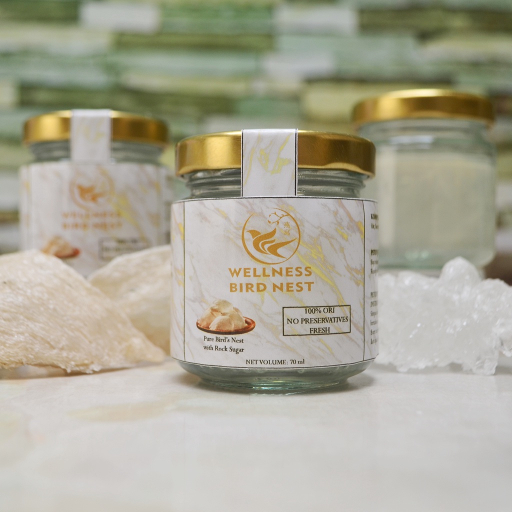 

Minuman Sarang Burung Walet Wellness Bird Nest Asli 100% dgn/tanpa Gula Batu (3 jar)