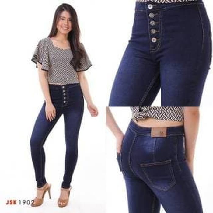 CELANA JEANS WANITA KANCING 5 ORIGINAL PRODUK