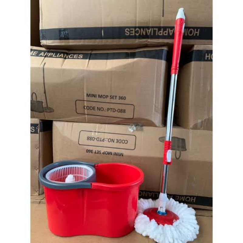 Pel Lantai putar Pel Lantai serbaguna Spin mop pel lantai plastik /steinlist  Mini Mop Set TRI-J 360