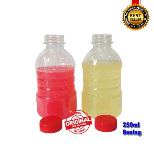 Botol Juice Plastik 250ml Botol Jamu Botol Minum Bening Pet