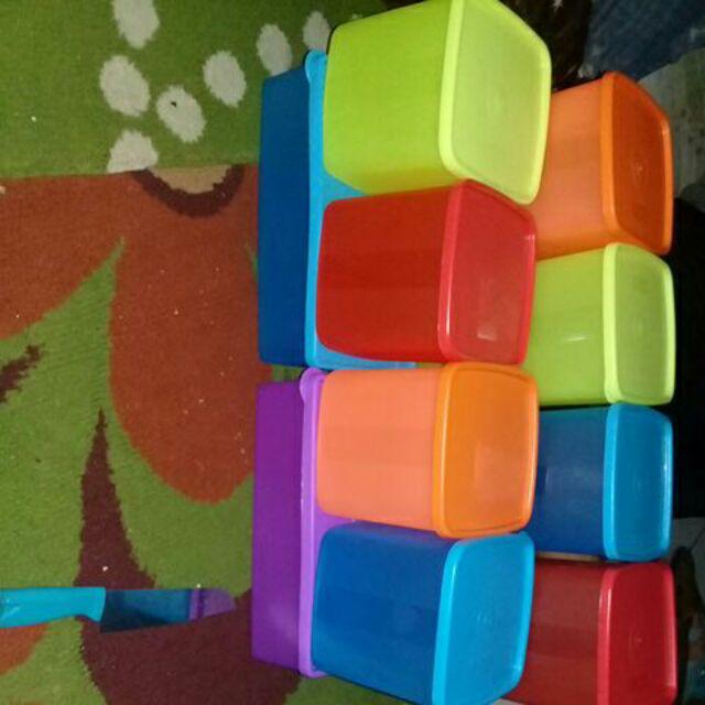 [indra] Set Toples Plastik Warna/i Isi 10pcs/smk442/wadah Penyimpanan Makanan
