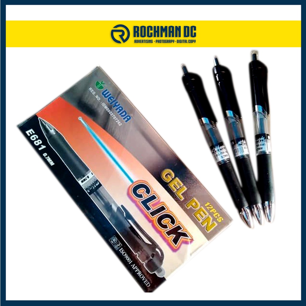 

Ballpoint / Bolpen / Pulpen Merk Weiyada Click Gel Cetekan 0.7 Hitam