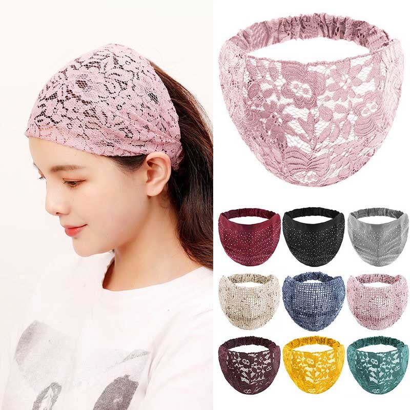 Premium Bandana Sorban Pinggiran Lebar Elastis Ala Korea Untuk Wanita Bando Motif Bunga Kekinian Import