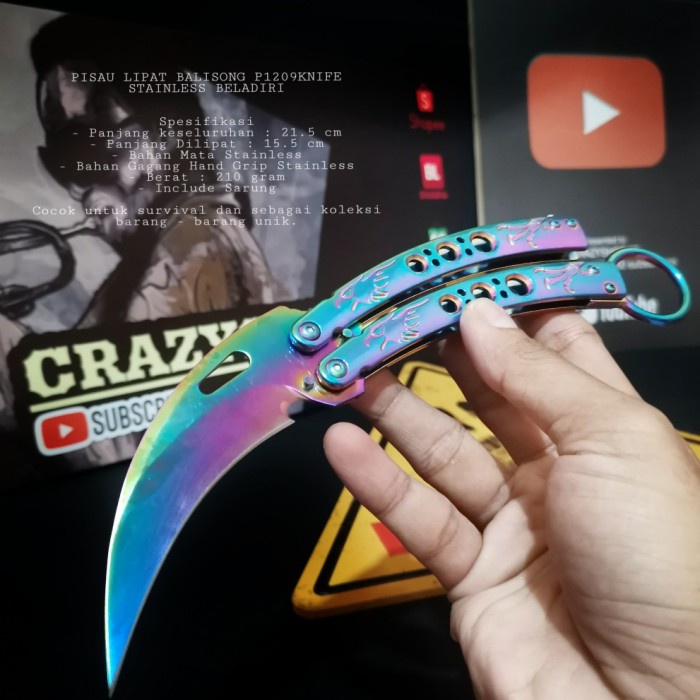 Dijual Pisau Lipat Balisong Rainbow P999 / Pisau Lipat / Balisong Terbatas