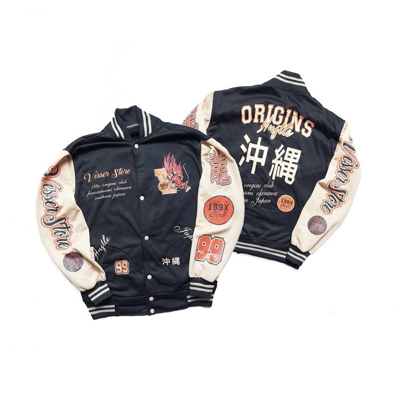 JAKET VARSITY JAKET BASEBALL PRIA WANITA JAKET BASEBALL RACING PRIA WANITA JAKET BOMBER KAMIKAZE - ORIGINS - HOMERUN VARSITY JACKET BAHAN FLEECE TEBAL Bahan-6