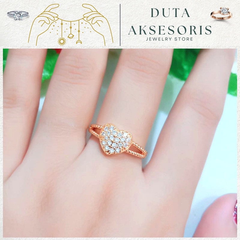 cincin love tali tambang lapis emas