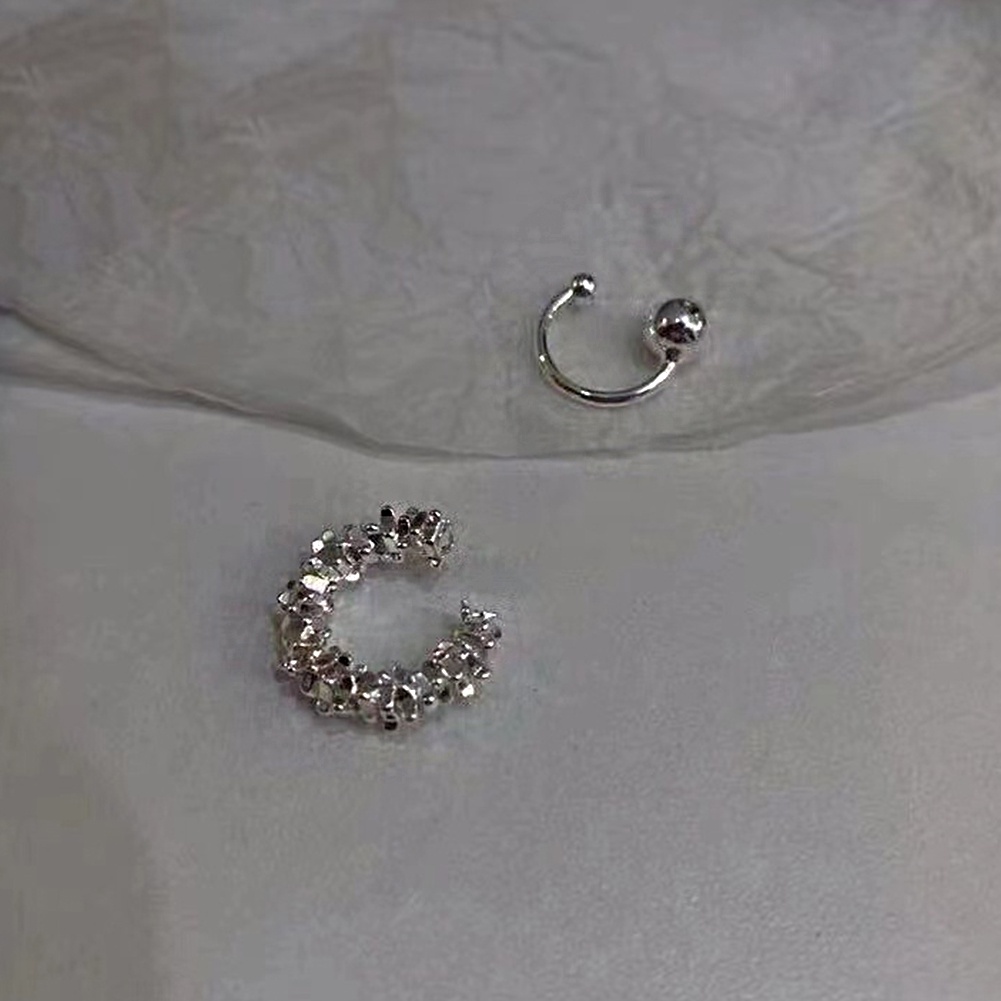 Anting Stud Tanpa Tindik Warna Silver Untuk Wanita