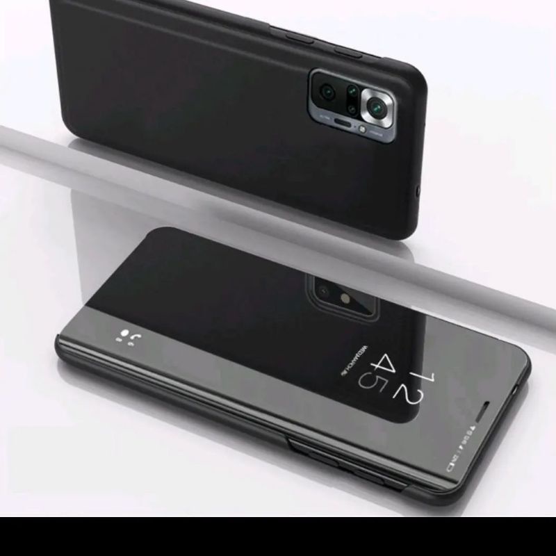 Redmi 10 Flip Cover Standing Mirror Flip Case Standing Premium