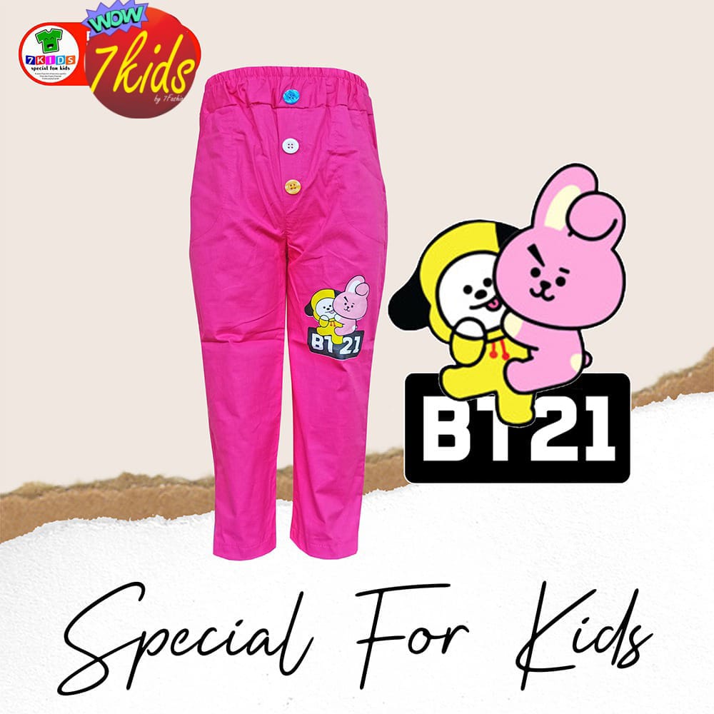 Celana Panjang Anak Perempuan BTS Usia 3 -12 tahun Celana Karakter Anak Cewek