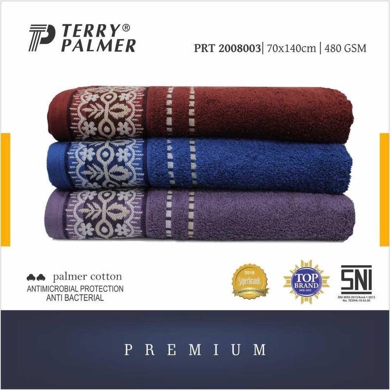 Terry Palmer Premium Handuk Dewasa 70x140 Lembut Tebal Antibacterial Menyerap Air Handuk Besar/JUMBO