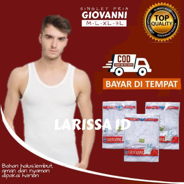 Giovanni M L XL 3L Kaos  Dalam Pria Remaja  Singlet  