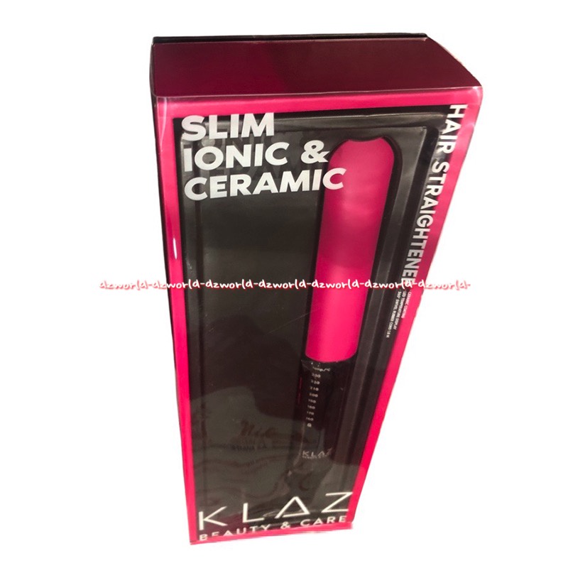 Klaz Straightener Hair Alat Catok Slim Alat Pelurus Rambut Praktis Black Pink Klas Catokan Rambut Klaz Slim Ionic &amp; Ceramic