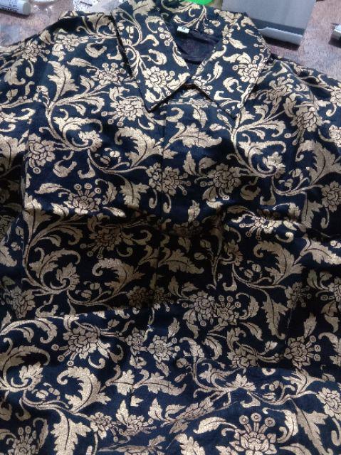 Promo Asli Baju Batik Kemeja Pria Sogan Lawasan Manuk Kembar Kattun Cap Solo Baru Pria Kerja Lebaran
