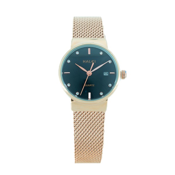 Haleiwatch Original Jam Tangan HALEI Wanita Cantik Elegant Garansi 1 Tahun Rantai Pasir 8024 Full Rosegold-6