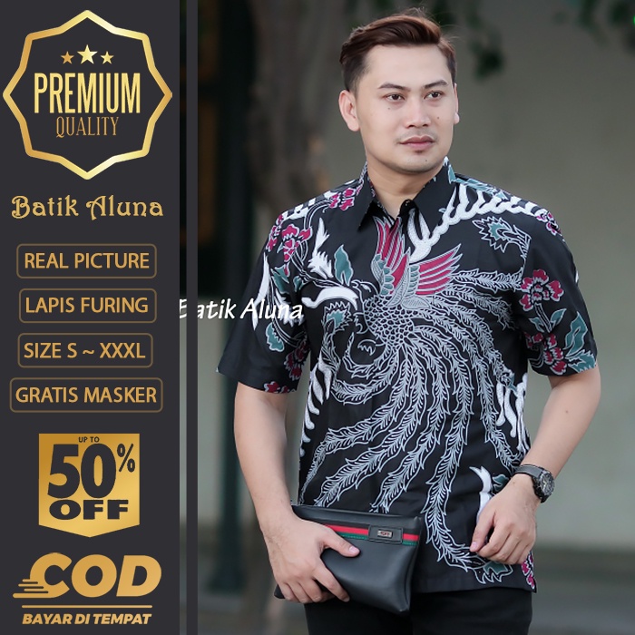 BATIK PRIA LENGAN PENDEK MEWAH PREMIUM ALUNA PRABUSENO SHANGHAI KERIS KEMEJA BATIK ACARA NIKAHAN KER