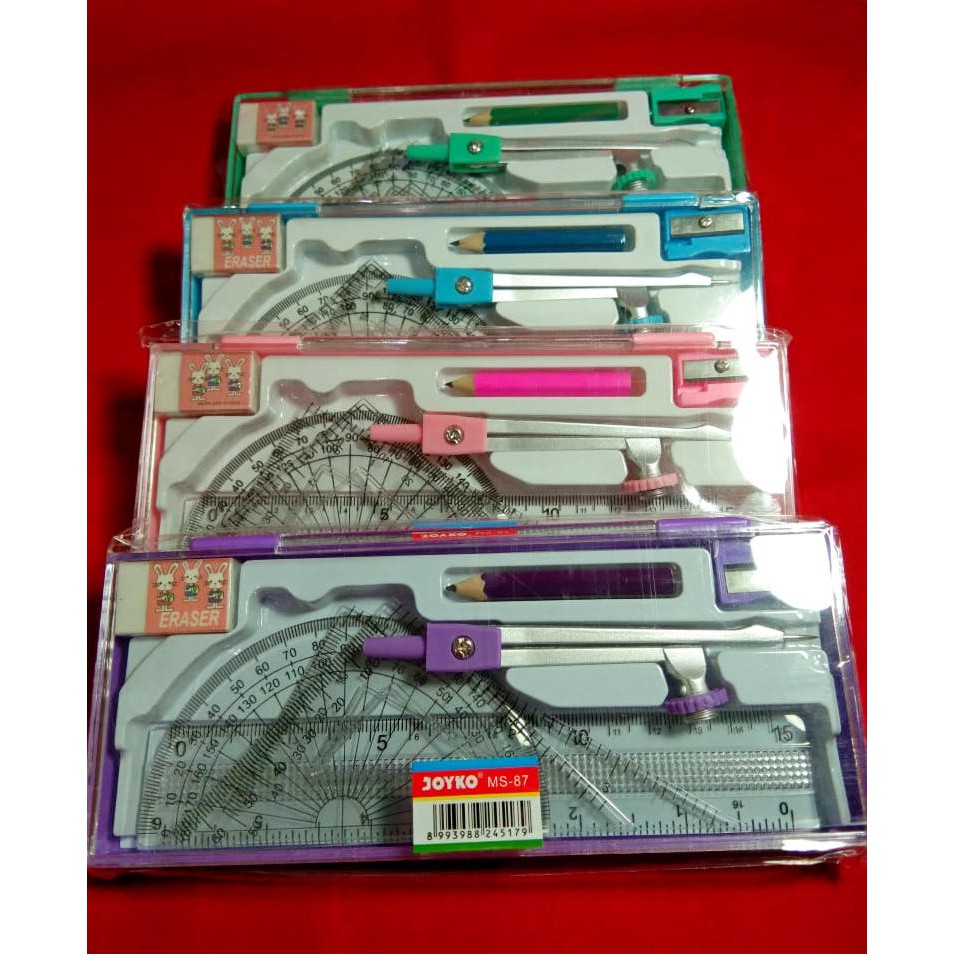 

Joyko Math Set MS-87 Ungu / Pink / Biru / Hijau
