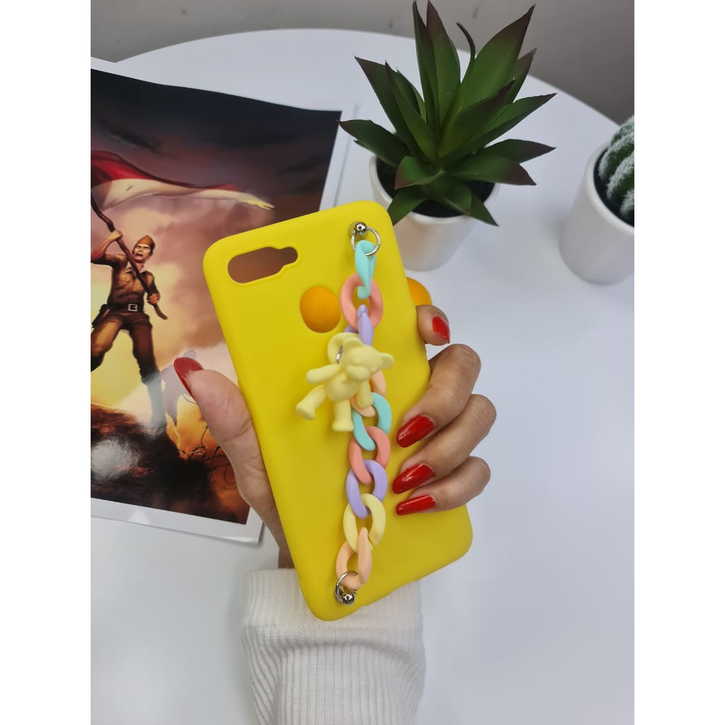 [CB] Softcase Rantai Bear - for Realme 3 3 PRO 5 5 PRO C2 C3 C11 C15 6 PRO NARZO - Casing Handphone