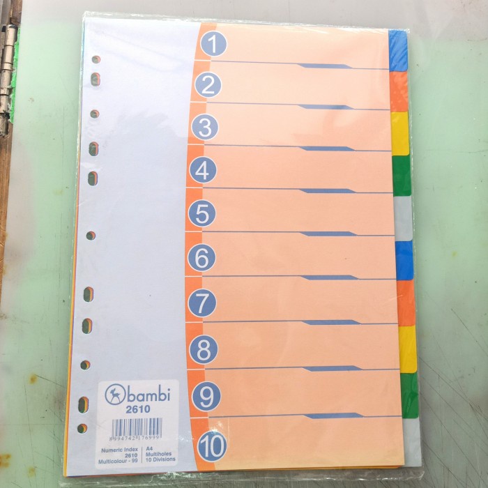 

Murah Devider Bambi 2610 A4 10 Warna Bergaransi