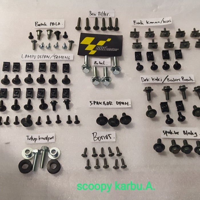 baut full body scoopy karbu/baud motor honda scoopy