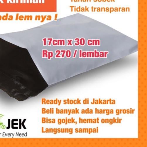 

™ Polymailer 100 lembar ukuran 17cm x 30cm PUTIH ۝