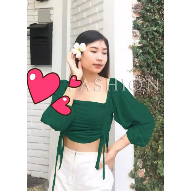 SABRINA KERUT WARNA HIJAU BOTOL