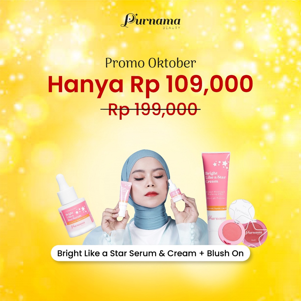 Purnama Beauty Paket Cream & Serum FREE Blush On