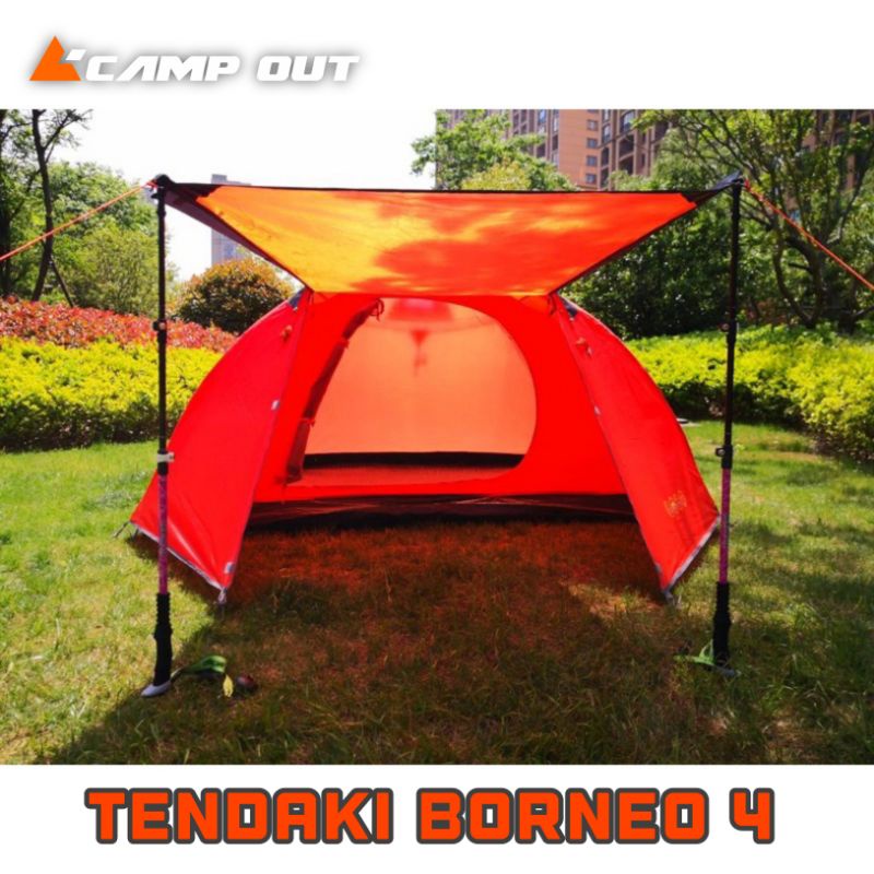 tendaki Borneo 4 | Tenda dome termurah  | Tenda camping | Tenda dome double layer 4 orang PU3000mm